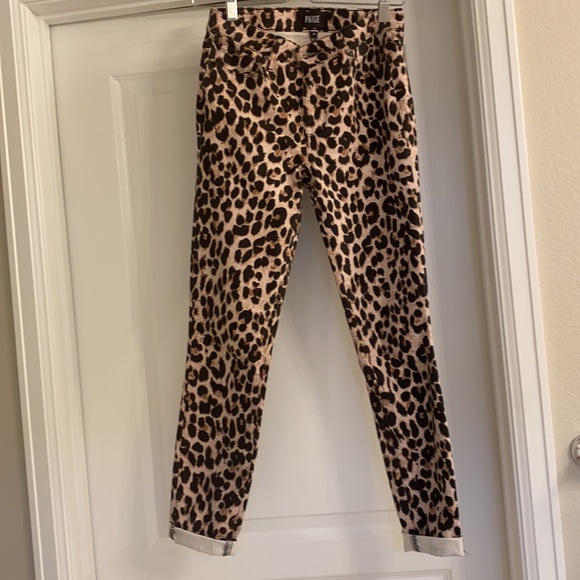 Paige Hoxton Ankle Pink Brown Leopard Jeans Sz 25 - Picture 4 of 10